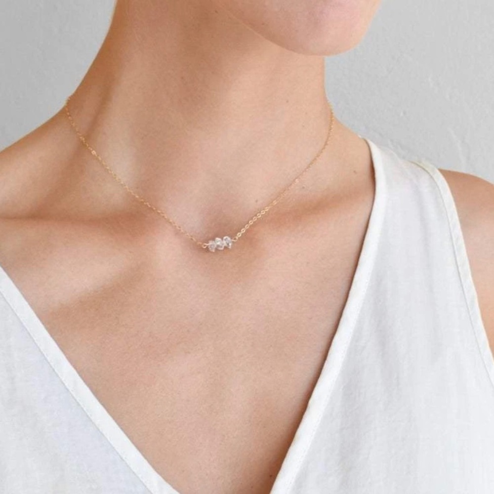 Three Herkimer Diamond Necklace
